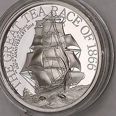 Cook 2016 10$ The Great Tea Race 2 Oz Silver Proof Coin Smart Minting