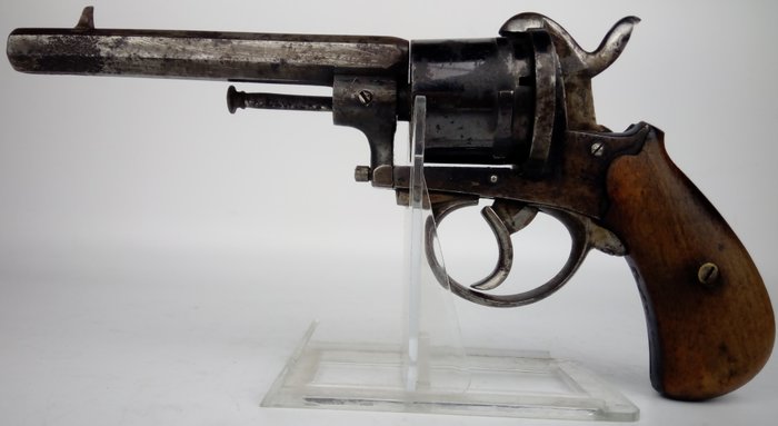 Antikk belgisk sjelden 19thC 8mm Pinfire Revolver - Gun - Lefaucheux Eugene