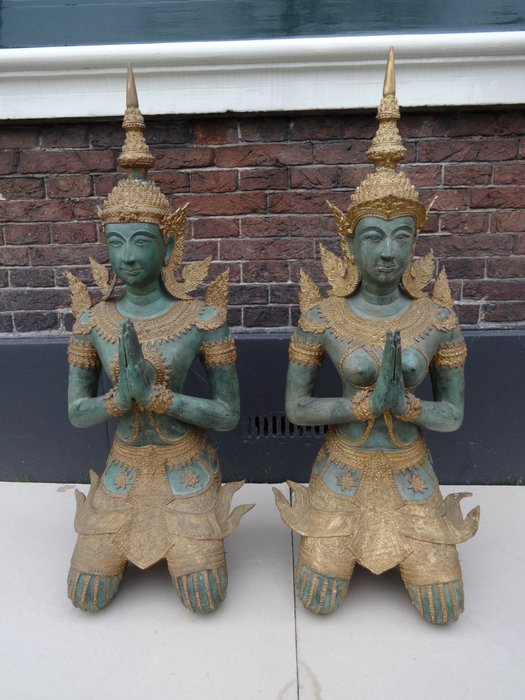 temple guards (2) - Bronze - Thailand - Second half 20th century