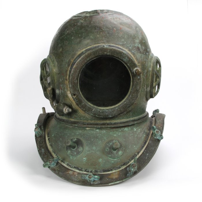 Casque de plongée (casque Divers) - 12 boulons - Bronze - Première moitié du 20e siècle