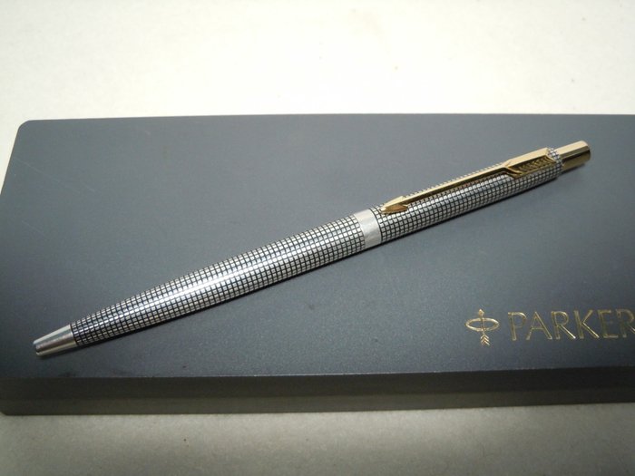 PARKER 75 Cisele Solid 925 Sterling Silver - 与箱子的圆珠笔