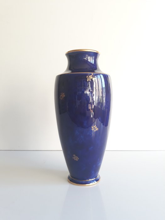 Sevres - 蓝色花瓶多云烤箱 - 瓷