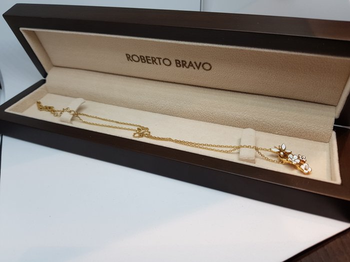 Roberto Bravo  - 14K包金 金 - 项链配吊坠 - 0.03 ct 钻石