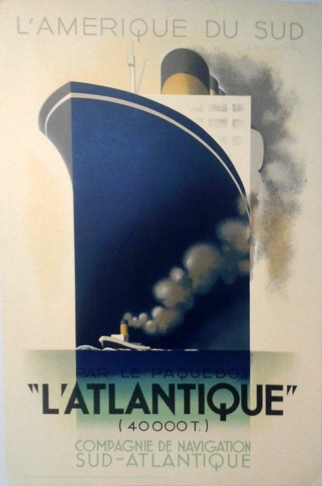 A.M. Cassandre - L'Atlantique, l'Amerique du Sud (1931)  - 1983