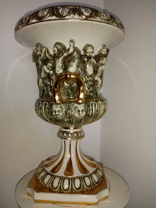 Capodimonte - Column with vase - 2 - Ceramic