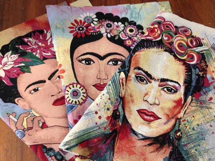   Frida Kahlo - tre arazzi gobelin ritratto  (3) - Tessuto