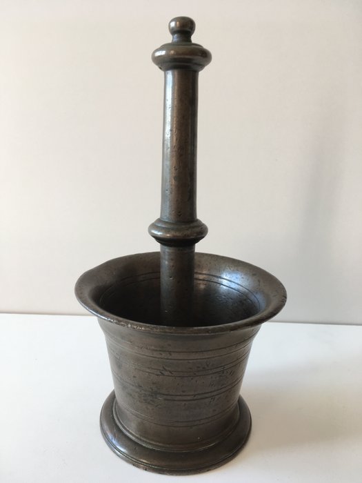 Antiker Apotheker-Mörser mit Pistill - Bronze - 1800/1850