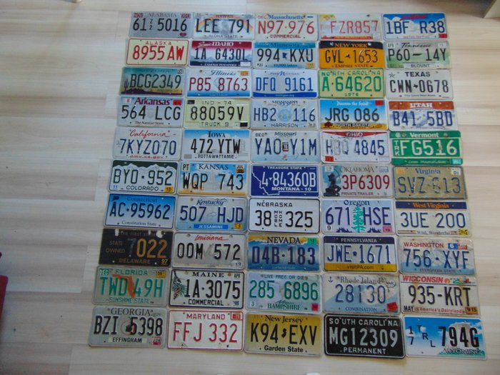 Number Plate 50 Us States License Plates 1978 2017 50 Catawiki