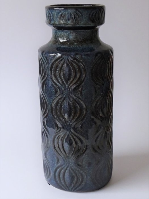 Scheurich - Großer blauer Vase-30,5 cm-Jahrgang - Töpferware
