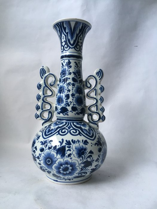 Oud-Delft - 代尔夫特蓝色瓷花瓶，标有 - 1 - 陶器