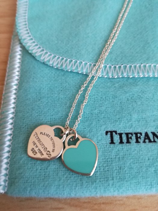 Tiffany 925 Collana con cuori pendenti - L 40 cm