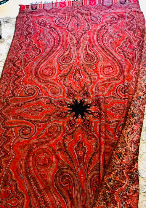 Large Kashmir shawl, late XIXth, Napoleon III period, hand made