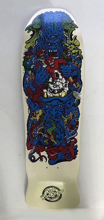 Skateboard deck (new old stock) - Rob Roskopp Target V "30 Fucking years Santacruz Series ' limited white colour Reissue, limited original 1986 reissue