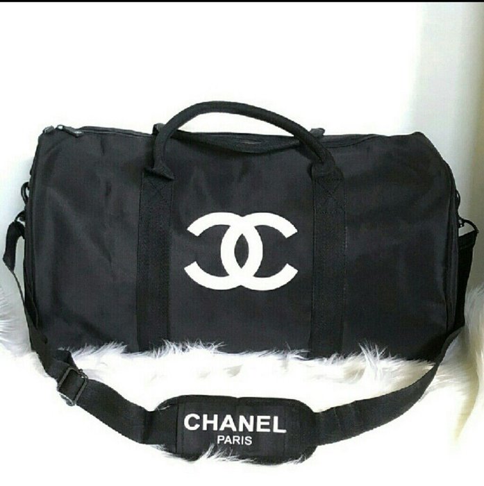 Chanel Duffel Black Travel Bag  LAR Vintage