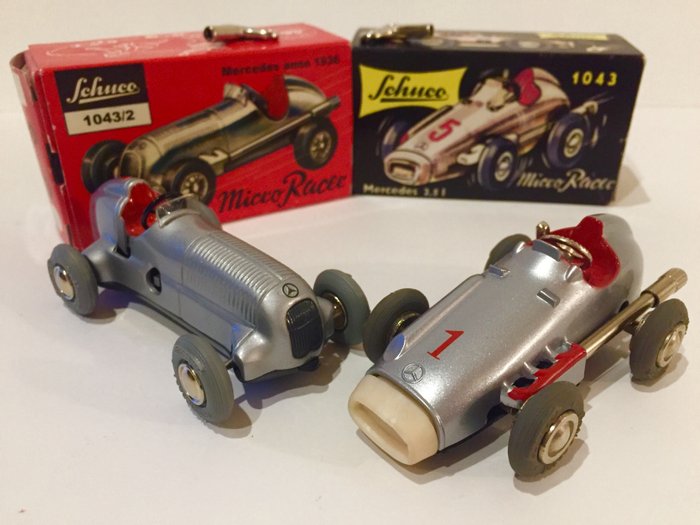 Schuco, Western Germany, Micro Racer, Mercedes 2.5 l art. 1043, Mercedes year 1936 art. 1043/2, 10 cm, clockwork toy