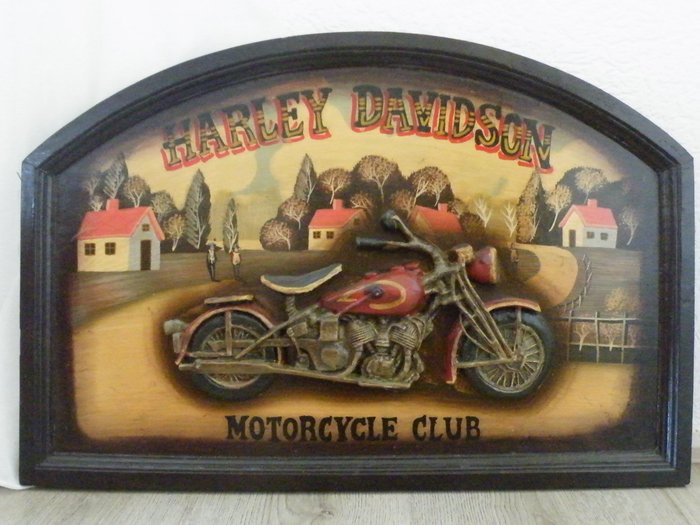 Beautiful 3D Harley-Davidson wooden wall sign