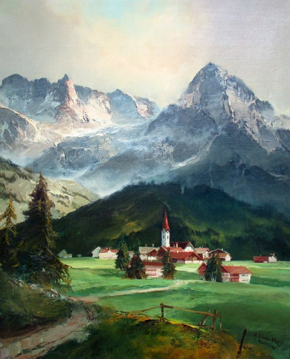 Arno Lemke (  Munchen 1916 ) Germany  - Garmisch in Summer 