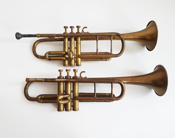 2 x  vintage trumpet Nadir Ali & Co - Meerut 