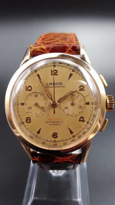 Lanco - Chronograph Gold 18k. ExtraLarge. - Ανδρικά - 1950-1959