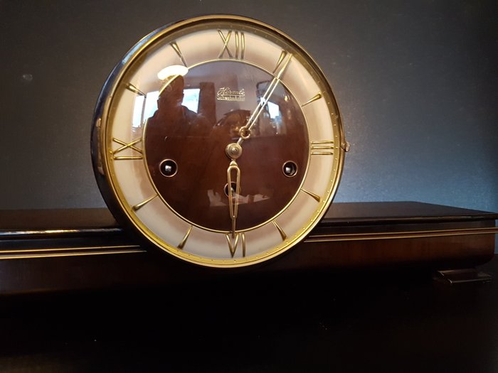 Large Westminster pendulum / mantel clock - 1950 Hermle Schwebeanker, 1950s