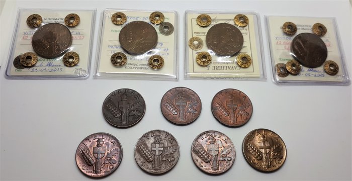 Kingdom of Italy - 10 Centesimi 'Ape' ['Bee'] 1920/1934 (12 coins) + 10 Centesimi 'Impero' ['Empire'] 1936/1943 (11 coins)