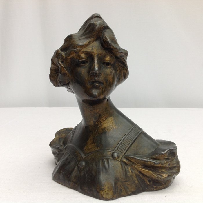 G. V. Vaerenbergh (1873-1927) - Voorname dame - Bronzen Art Nouveau buste