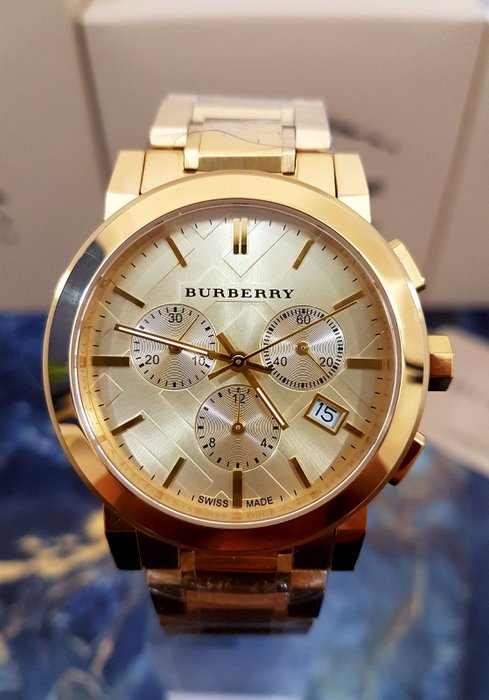 burberry gold watch mens