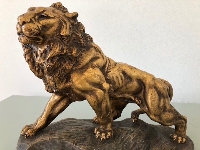 A. Fagotto - ceramic sculpture of a lion - France - c. 1920-1930