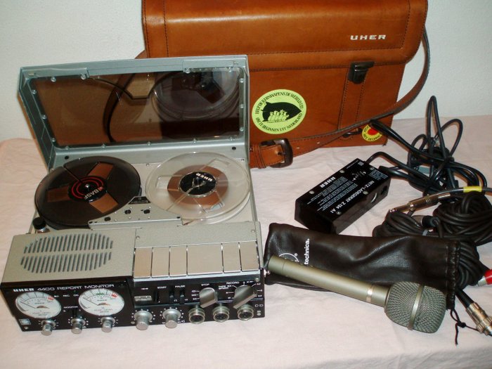 UHER Report 4400 professional tape recorder with accessories
