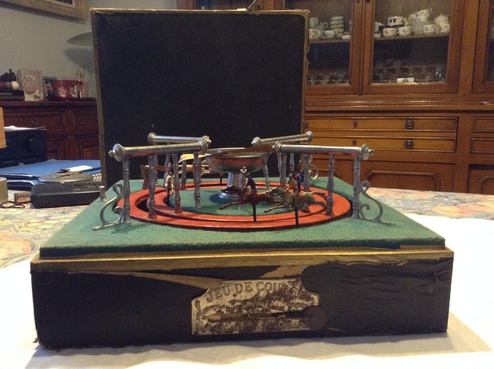 Mechanical horse racing game titled “ Jeu de Courses”, France, early 20th century