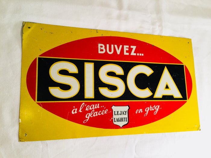 Nice old metal advertising panel “SISCA” __ Ca. 1970 France - Catawiki