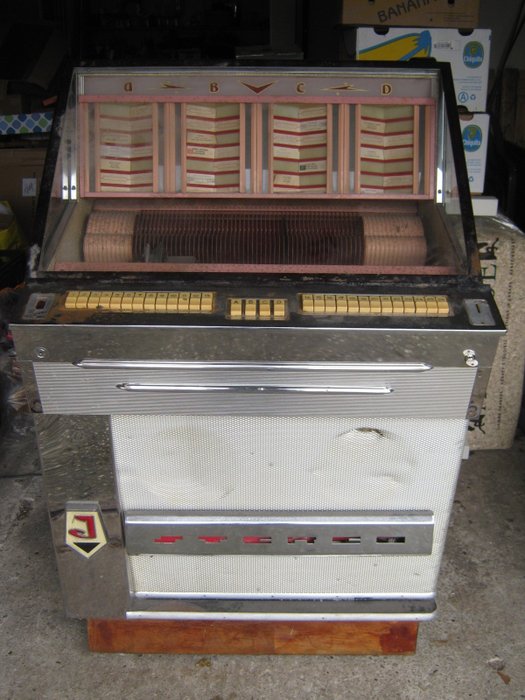 Beautiful original Jupiter 104 S Super Jukebox late 1950s, fully complete, needs to be fully restored