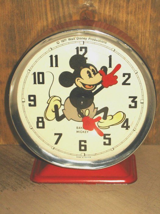 Disney Moving alarm clock Bayard Mickey Mouse (1977