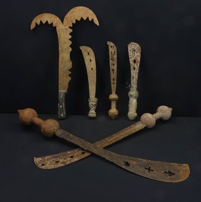 6 Ceremonial Swords, Akrafena - AKAN - Ghana