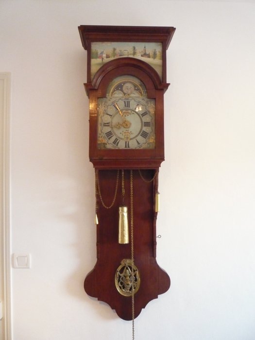 Groningen tail clock with double hood - around 1850