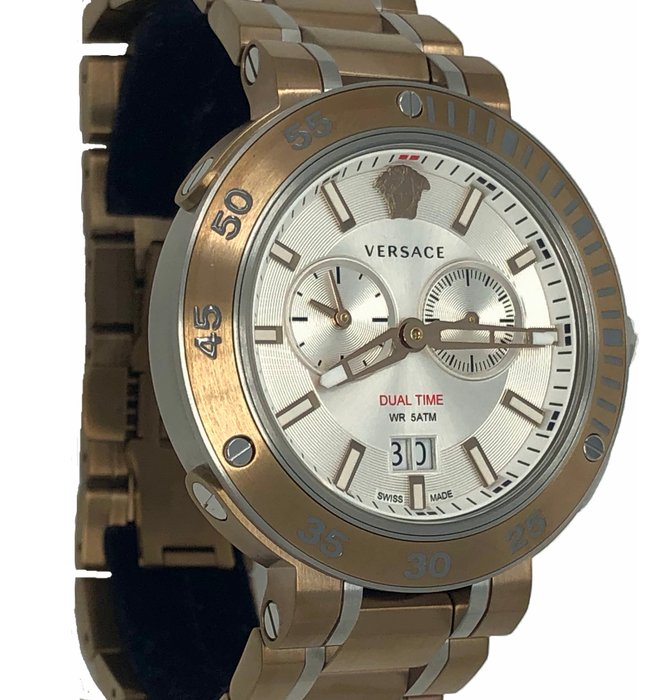 versace dual time watch