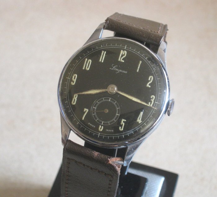 Longeau military - WW2 German officer - black dial - subsecond - 2 Adjusted - 男士 - 1901-1949