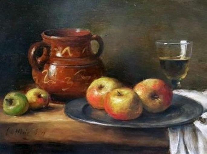 Cornelis Le Mair (1944)  - Stilleven met kan en appels