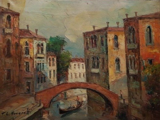 T.L.Novaretti - Scorcio con ponte a Venezia