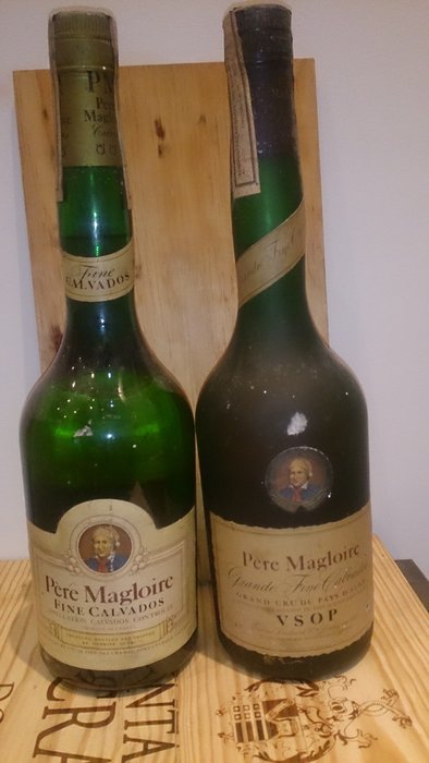 2 bottles calvados Pere Magloire - Bottled 1980s & 1990s
