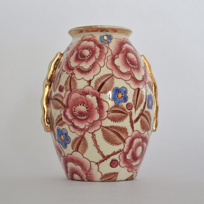 Raymond Chevalier for Boch La Louviere - Art Deco Vase with floral design