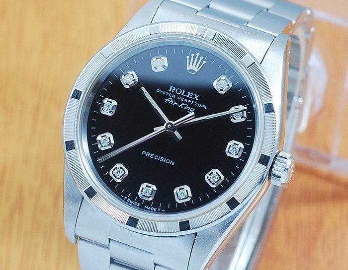 rolex air king with diamonds