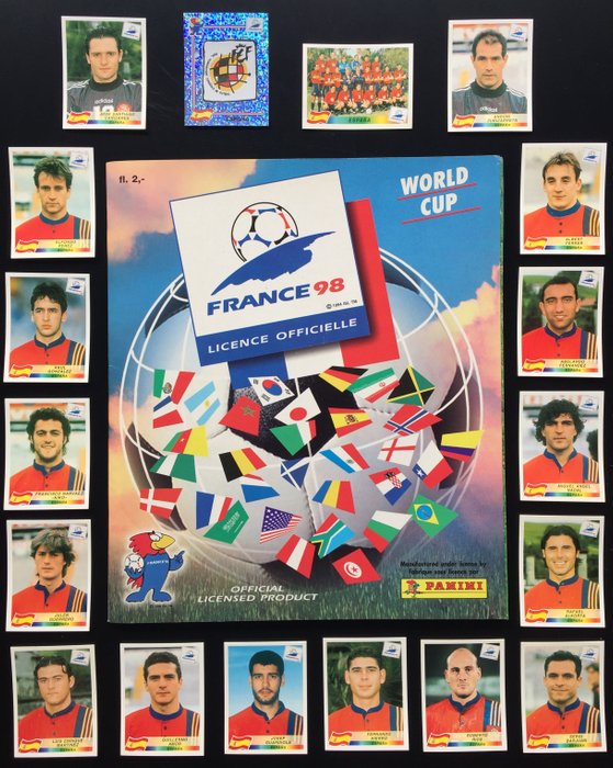 Panini France 98 World Cup Set With Badge Spain In Excellent Condition 