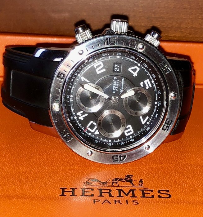 hermes clipper chronograph watch