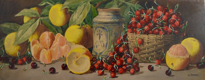 Giovanni Barbaro (1864-1915) - Still life of fruit