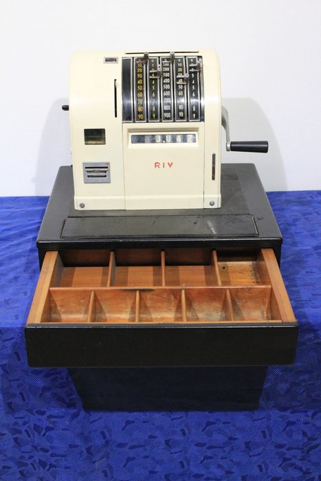 Antique cash register - branded RIV - c. 1950s - Italy