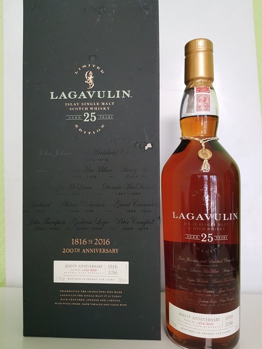 Lagavulin 25 years old - Natural Cask Strength 200th Anniversary OB