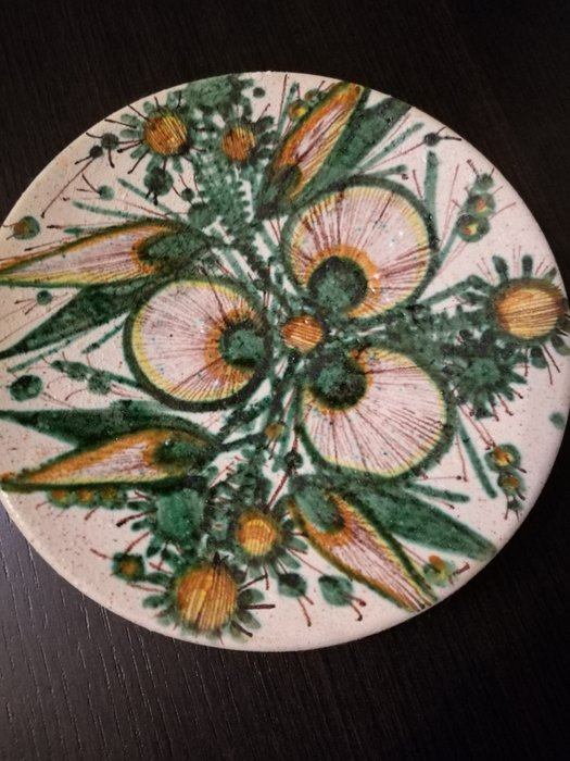 Hand-painted ceramic plate - Franco Rufinelli
