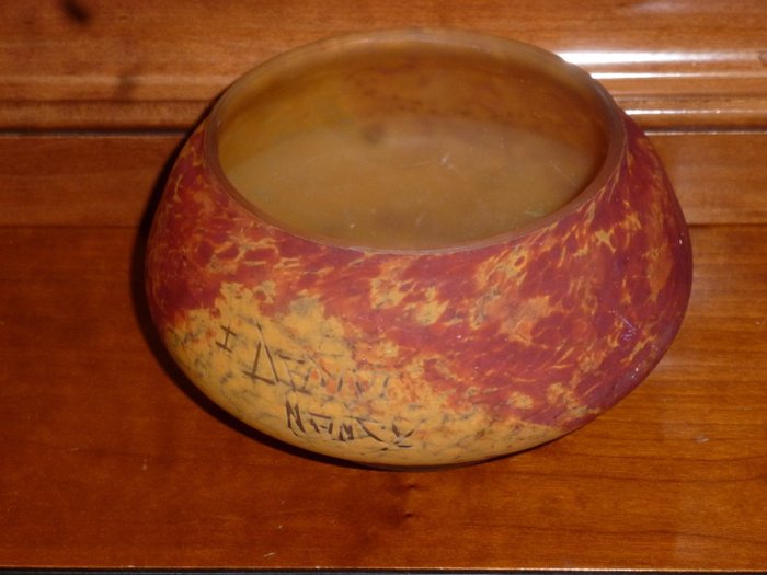 Daum Nancy - Vase bowl made of marbled glass paste from the Art Nouveau period