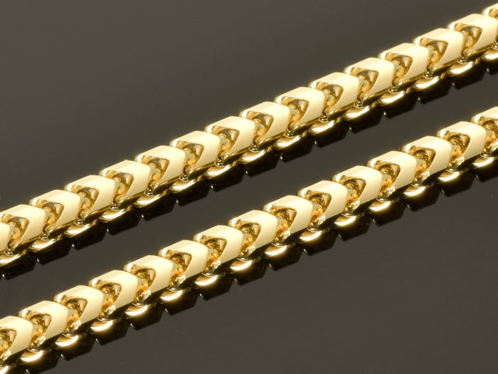 18k Gold. Solid Chain "Franco rounded, Diamond Cut" · Length 60 cm
